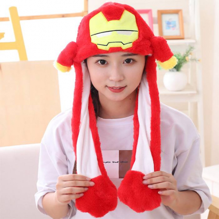 Hat Iron man Cartoon anime Rabbit ear hat Pinching the ear will move Non-illuminated version price for 3 pcs