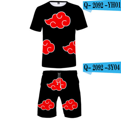 naruto anime 3D tshirt shorts sets 2xs to 4xl