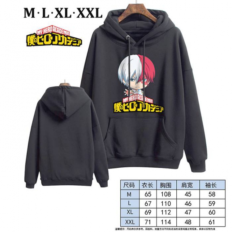 My Hero Academia-7 Black Printed hooded and velvet padded sweater M L XL XXL