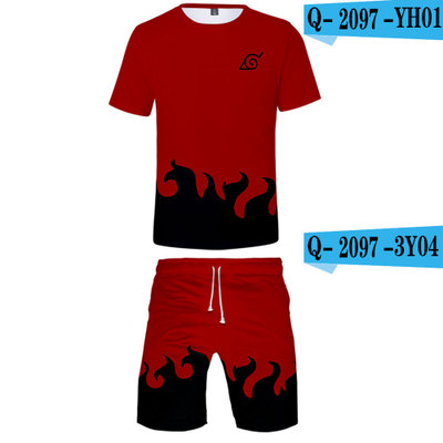 naruto anime 3D tshirt shorts sets 2xs to 4xl