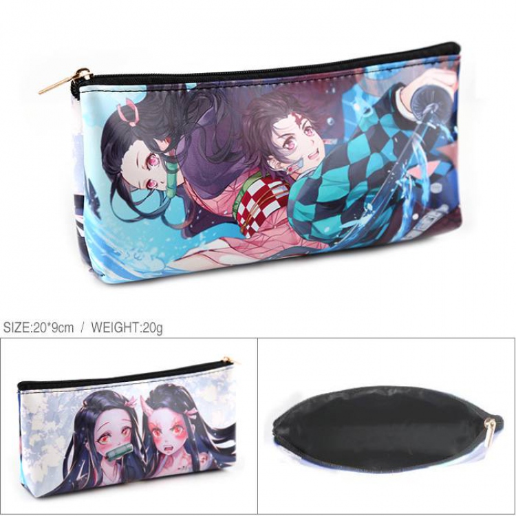 Demon Slayer Kimets Full color PU zipper student pencil bag storage bag cosmetic bag Style A