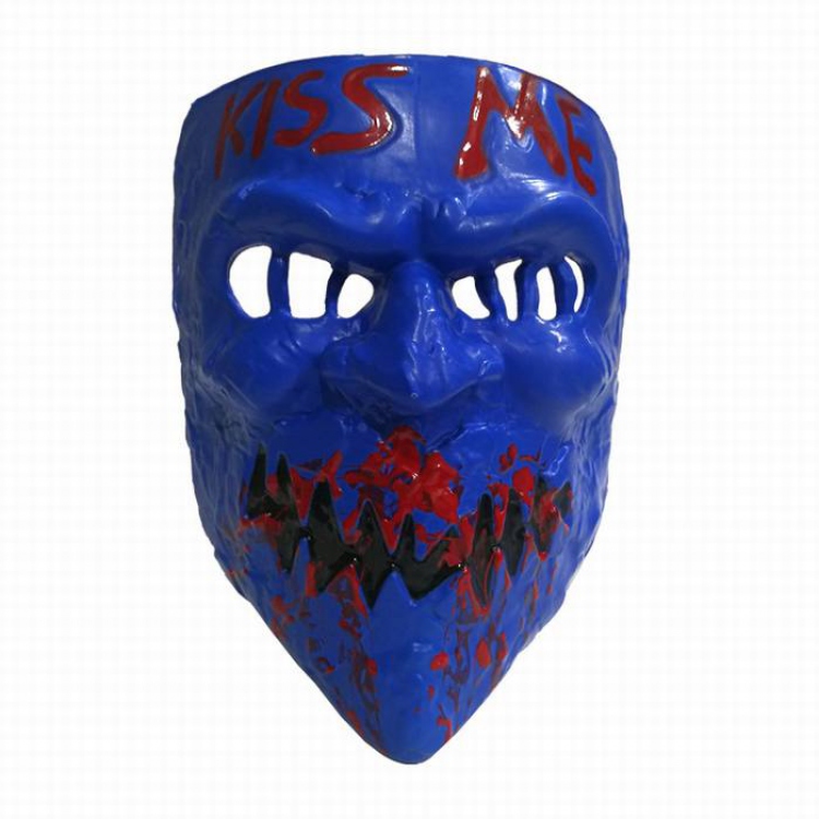 The Purge: Election Year Navy blue Kiss Me Cos Halloween Horror Funny Mask Props 60G 22.5X16.5CM a set price for 5 pcs