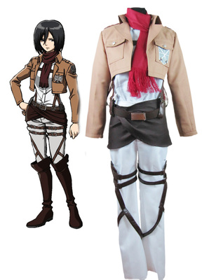 Attack on Titan Mikasa Ackerman Trainee Class Uniform Cosplay Costume XXS XS S M L XL XXL XXXL 7 days prepare