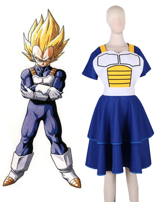 Dragonball Z Vegeta Super Saiyan Female Lolita Kimono Dress Anime Cosplay Costume XXS XS S M L XL XXL XXXL 7 days prepare