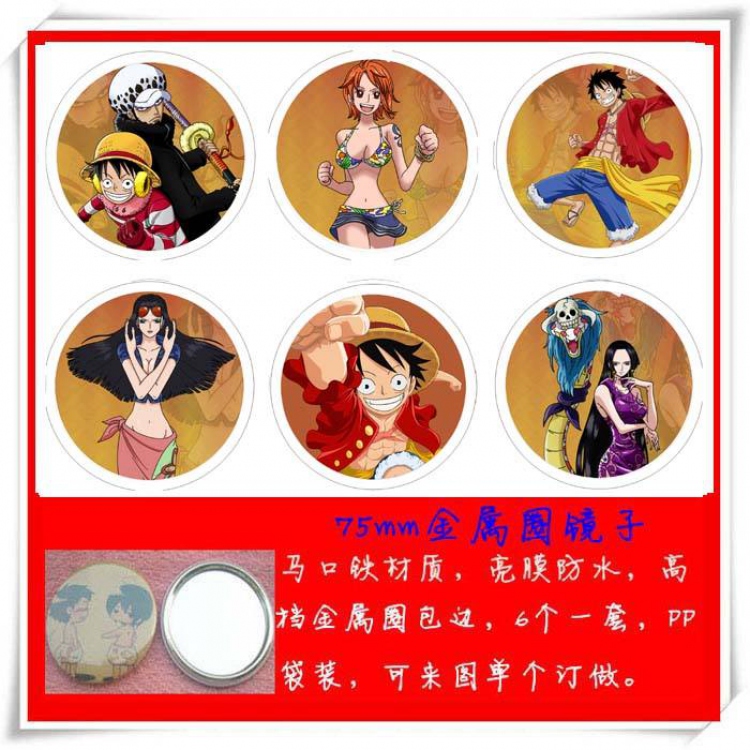 One Piece Mirror 75mm 6 pcs