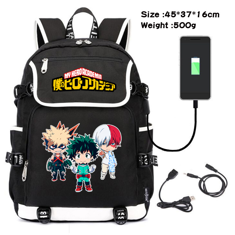 my hero acadamia usb school bag