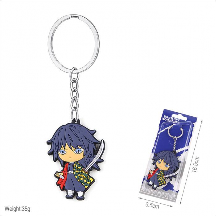 Demon Slayer Kimets Tomioka Giyuu Double-sided soft keychain pendant hanging ornaments price for 5 pcs