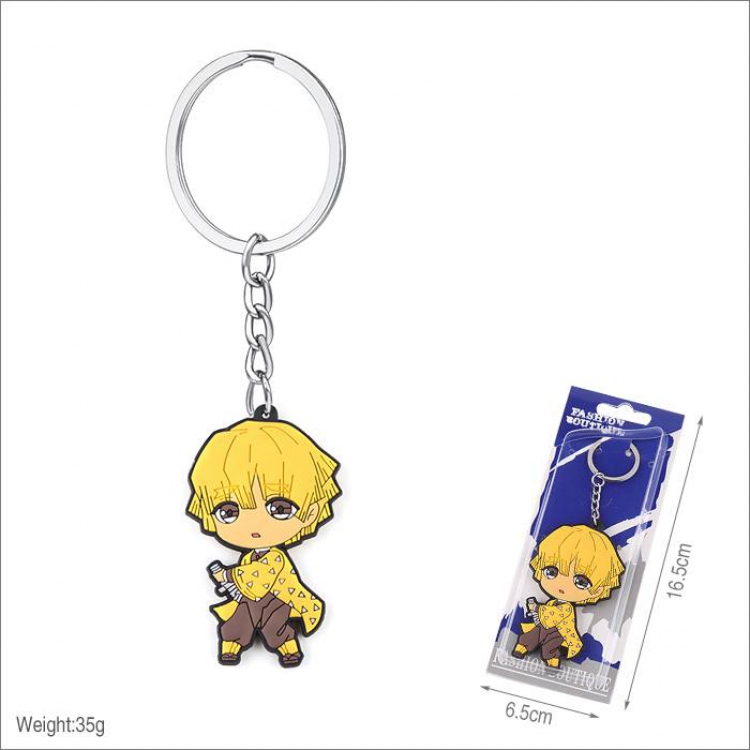 Demon Slayer Kimets Agatsuma Zenitsu Double-sided soft keychain pendant hanging ornaments price for 5 pcs