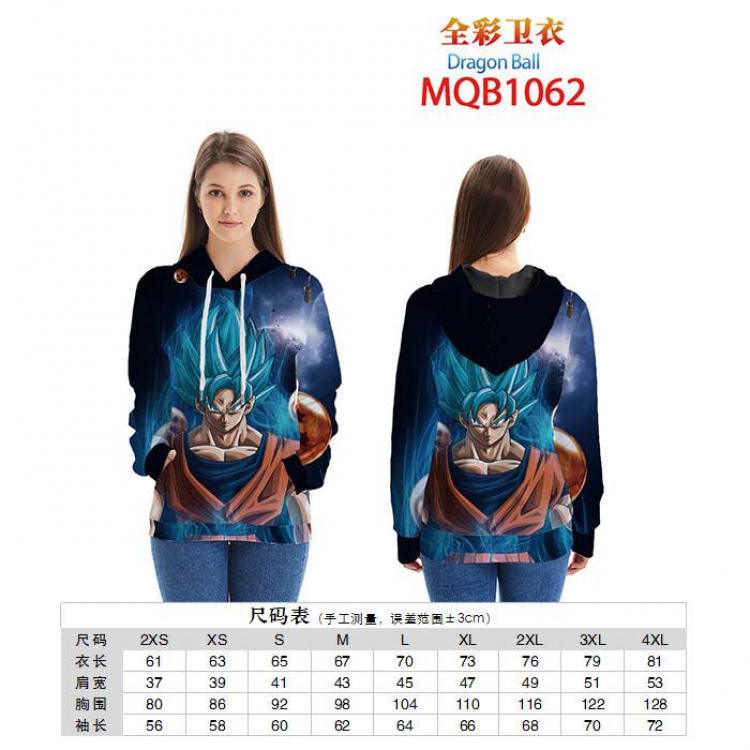 Dragon Ball Full color zipper hooded Patch pocket Coat Hoodie 9 sizes from XXS to 4XL MQB1062