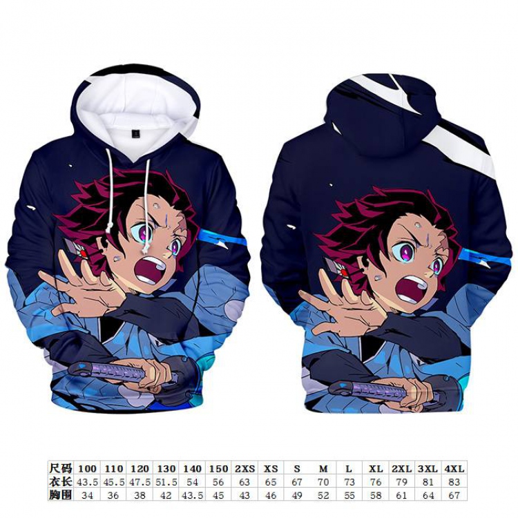 Demon Slayer Kimets Full color hooded pullover sweater size:2XS-4XL Child size:100-150 preorder 3 days Style I
