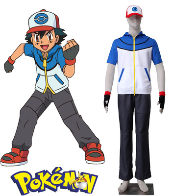 Pocket Monster Ash Ketchum Uniform 3rd Anime Cosplay Costume XXS XS S M L XL XXL XXXL 7 days prepare