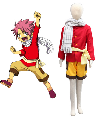 Fairy Tail Dragon Slayers Natsu Dragneel Kid Uniform Anime Cosplay Costume  XXS XS S M L XL XXL XXXL 7 days prepare