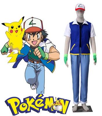 Pocket Monster Ash Ketchum Uniform 3rd Anime Cosplay Costume XXS XS S M L XL XXL XXXL 7 days prepare