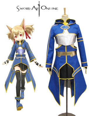 Sword Art Online Ⅱ Silica ALO Cait Sith Blue Anime Cosplay Costume XXS XS S M L XL XXL XXXL 7 days prepare