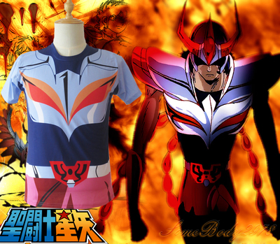 Saint Seiya Bronze Saint Ikki Phoenix Cloth Summer T-shirt Anime Cosplay Costume S/M/L/XL/XXL