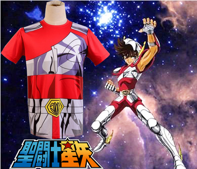 Saint Seiya bronze saint seiya pegasus Cloth Summer T-shirt Anime Cosplay Costume S/M/L/XL/XXL