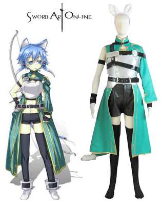 Sword Art Online  GGO Shino Asada ALO Cait Sith archer anime Cosplay Costume XXS XS S M L XL XXL XXXL 7 days prepare