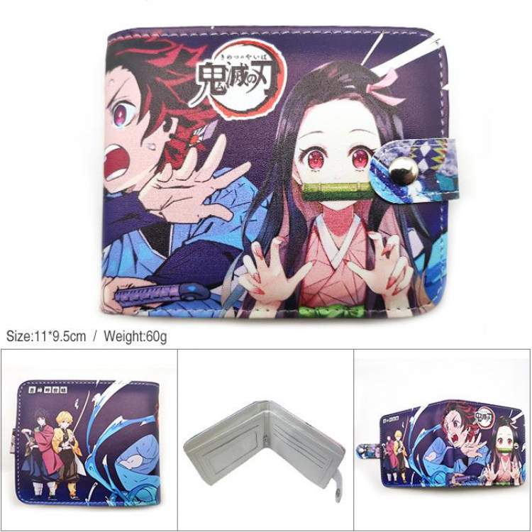 Demon Slayer Kimets Kamado Tanjirou Full color short Snap button Wallet -MK-035