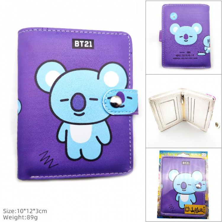 BTS Kim Nam Jun Full color short Snap button Wallet -MK-036