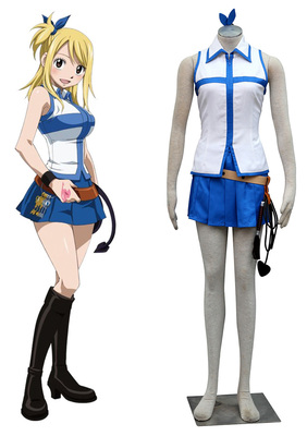 Fairy Tail Lucy Heartfilia White Dress Cosplay Costume XXS XS S M L XL XXL XXXL 7 days prepare