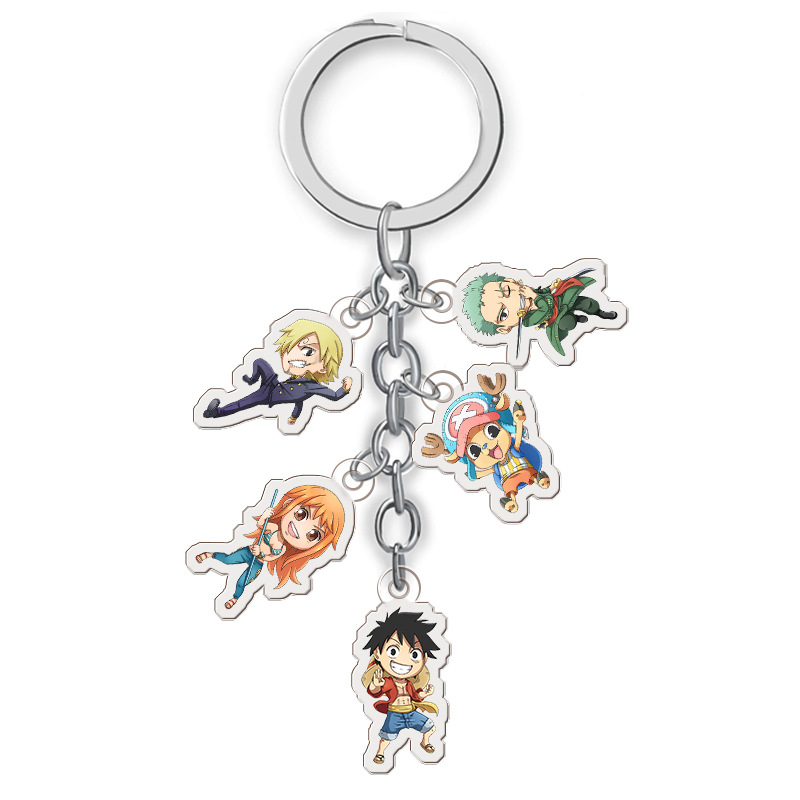 one piece anime double side acrylic keychain