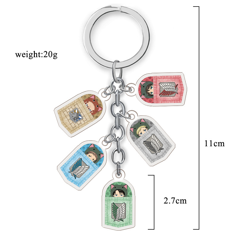 attack on titan anime double side acrylic keychain