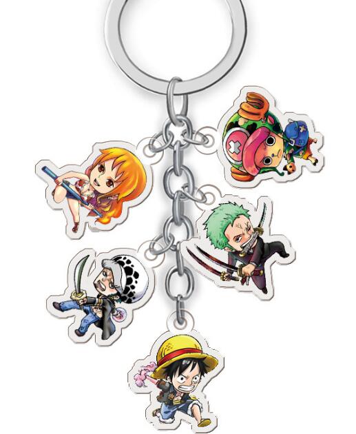 one piece anime double side acrylic keychain