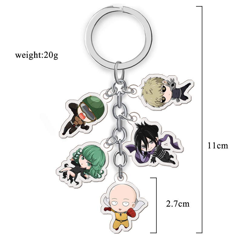 one punch man anime double side acrylic keychain