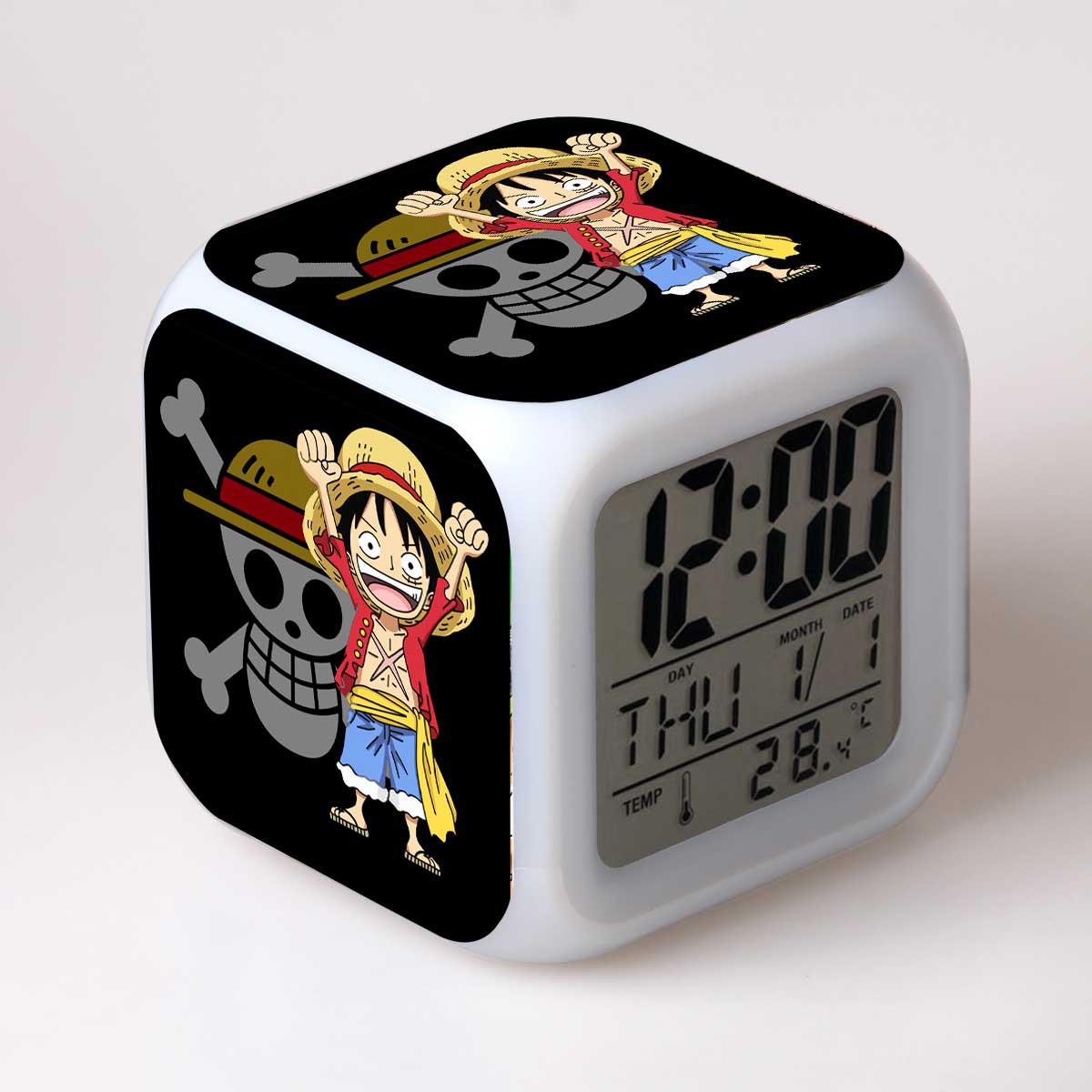 one piece anime led clock