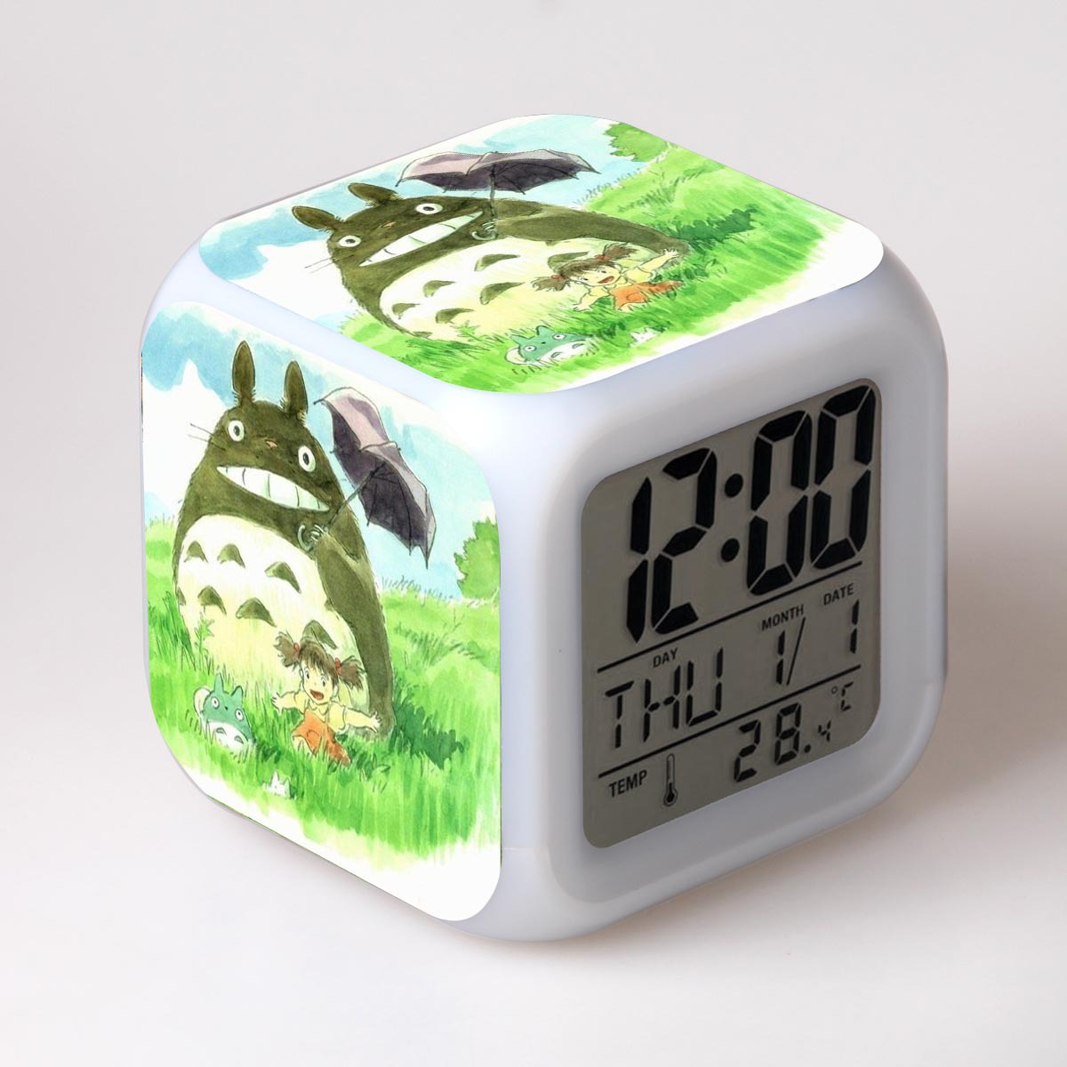 totoro anime led clock