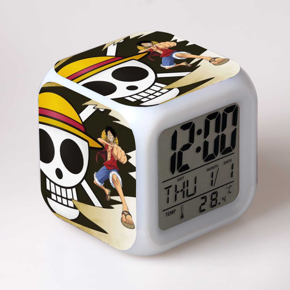 one piece anime led clock