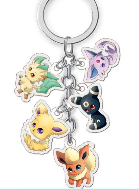 pokemon anime double side acrylic keychain