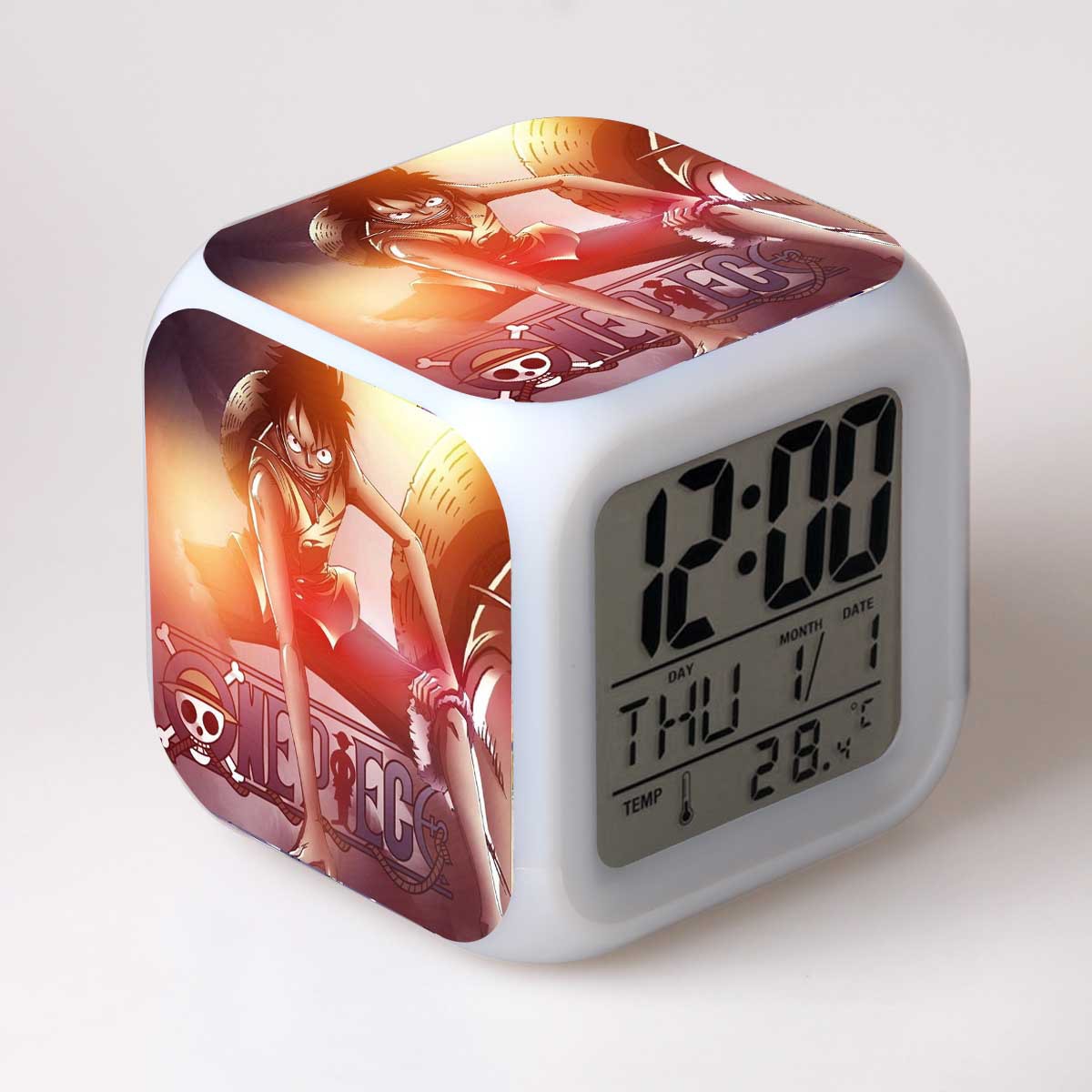 one piece anime led clock