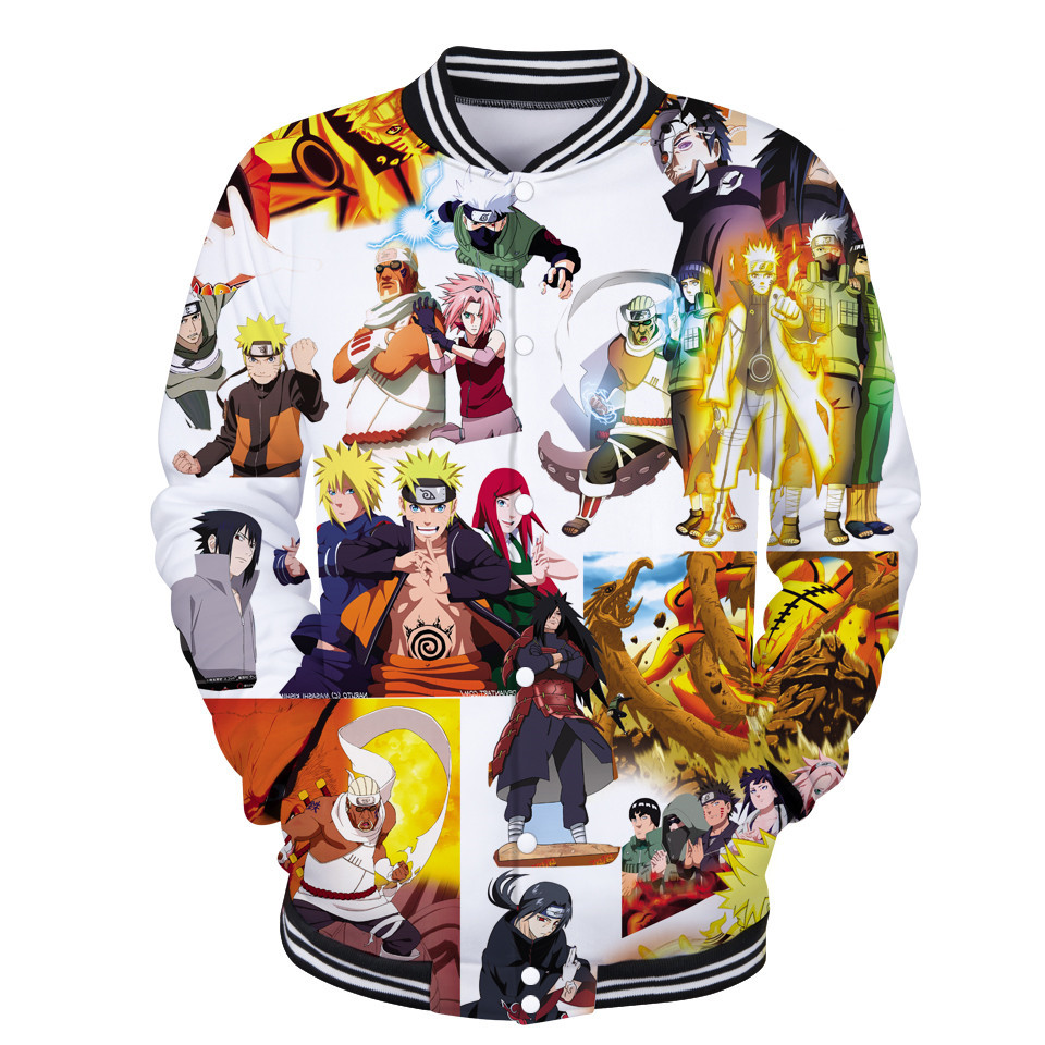 naruto anime 3d printed baseball hoodie xs to 4xl