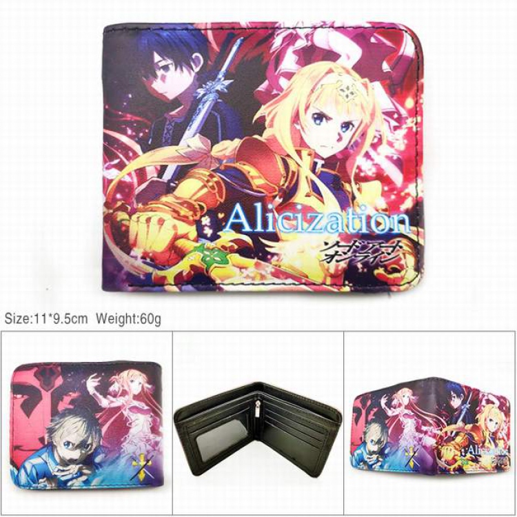 Sword Art Online Short color picture two fold wallet 11X9.5CM 60G-HK-513