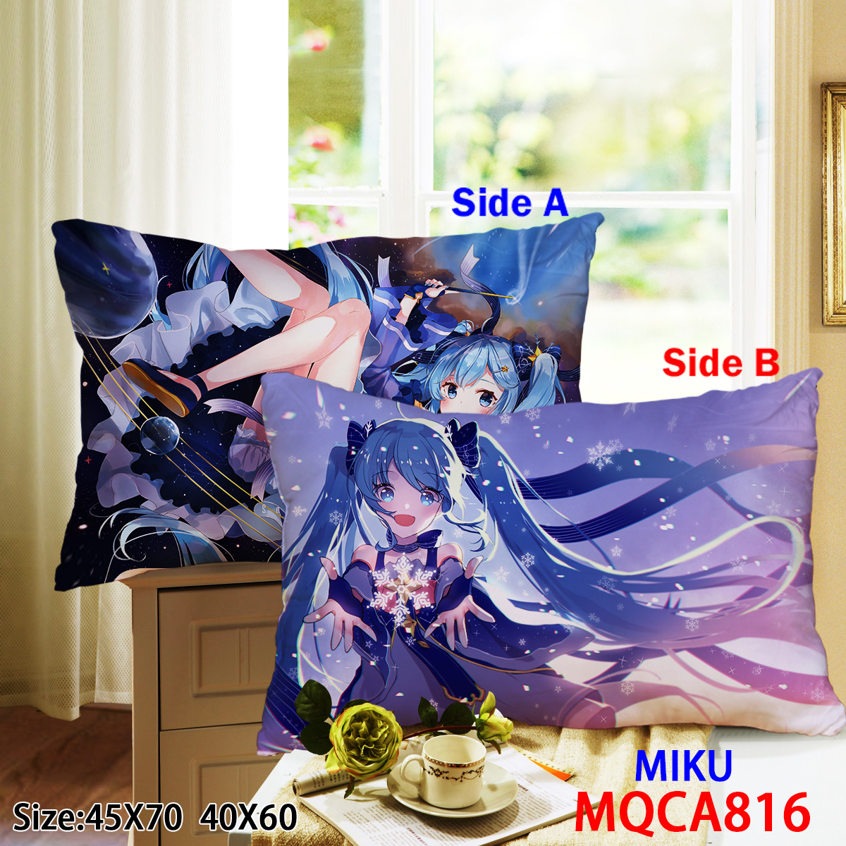 miku.hatsune anime double face cushion 45*60cm