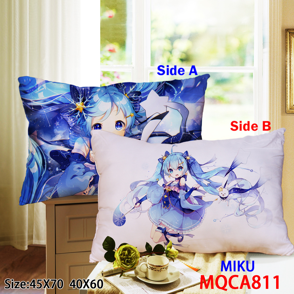miku.hatsune anime double face cushion 45*60cm