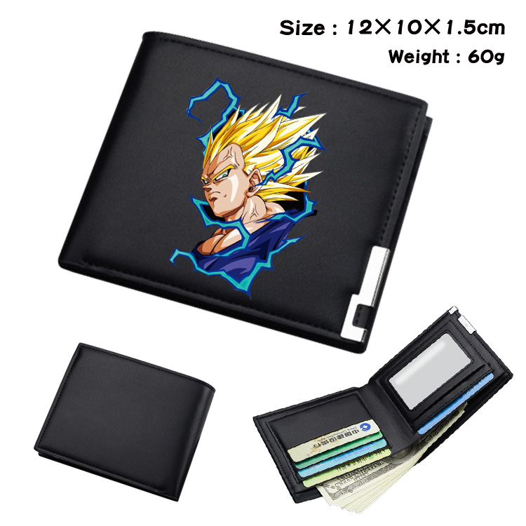 dragon ball Black short folding leather wallet