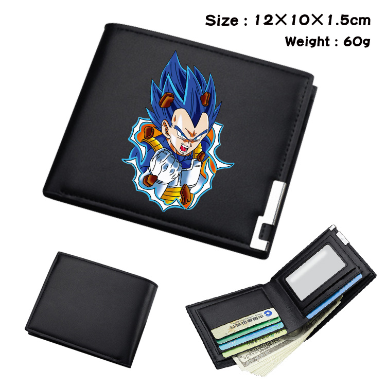 dragon ball Black short folding leather wallet