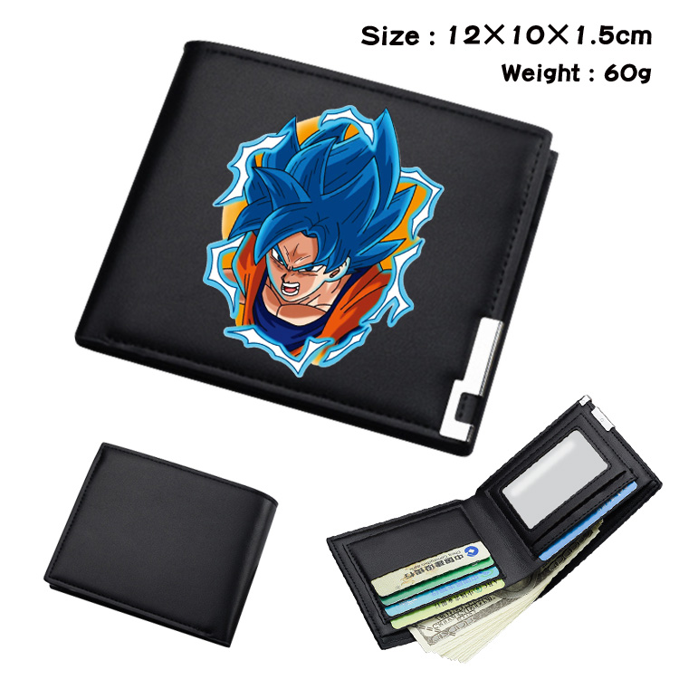 dragon ball Black short folding leather wallet