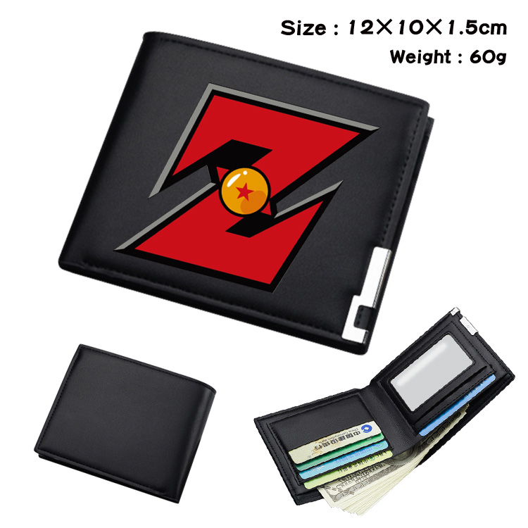 dragon ball Black short folding leather wallet