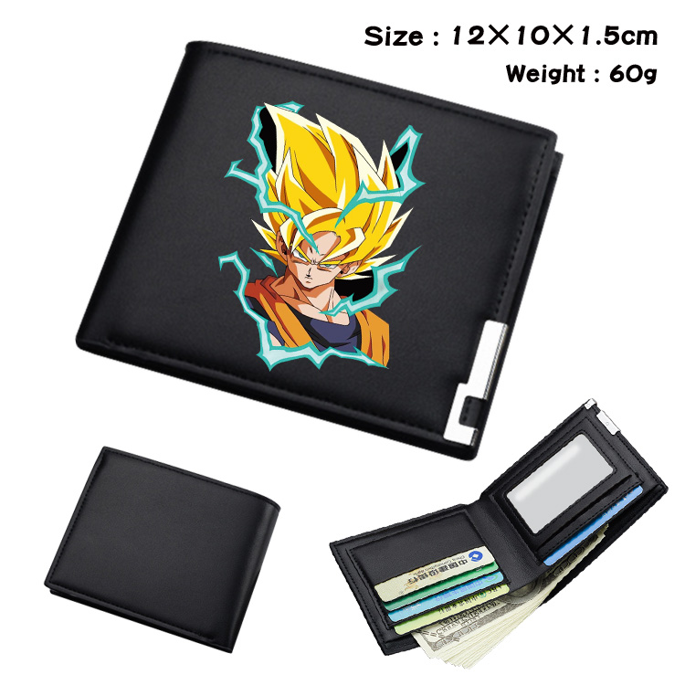 dragon ball Black short folding leather wallet