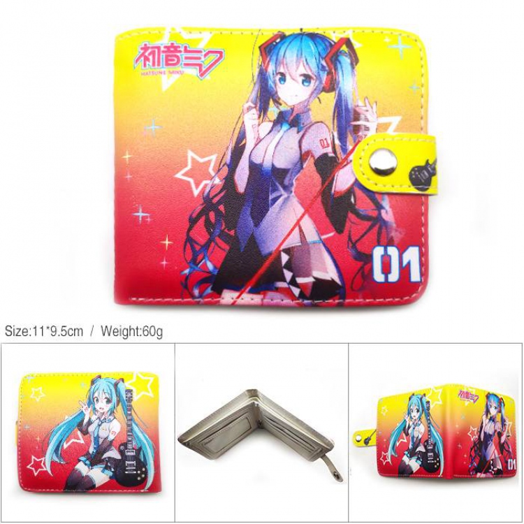 Hatsune Miku Full color short Snap button Wallet Purse MK-056