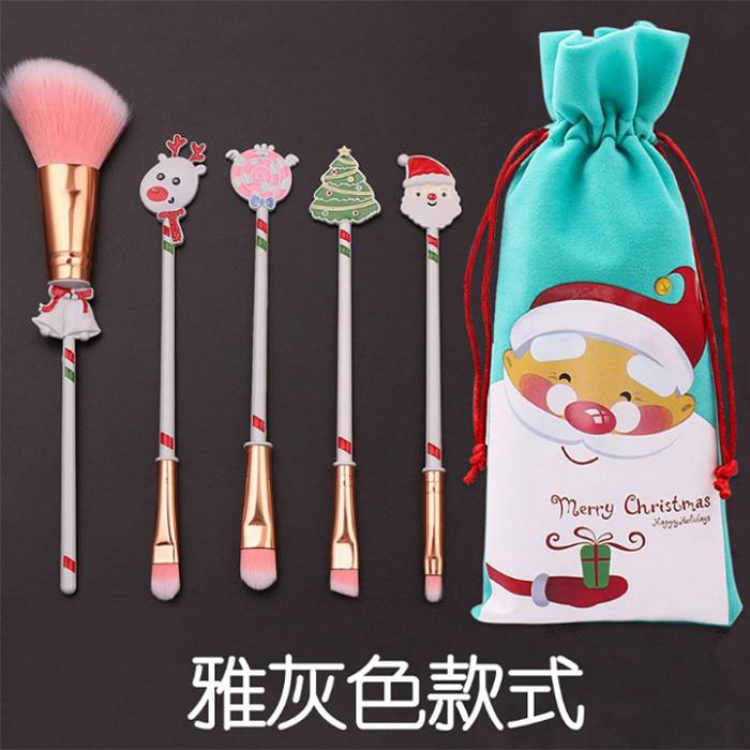 Christmas Elk makeup brush Gray a set of five 13.5-15.5CM price for 2 set