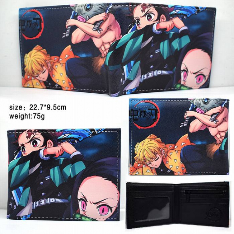 Demon Slayer Kimets-1 Short two fold silicone wallet