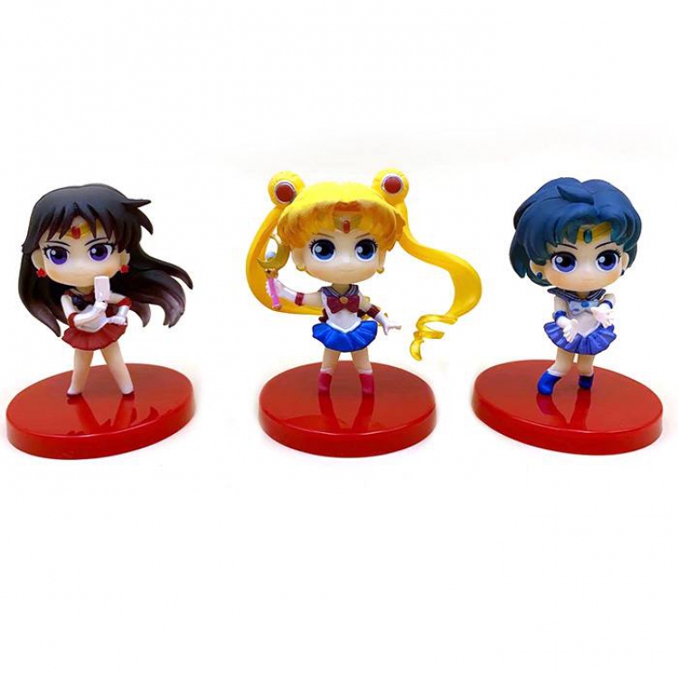 SailorMoon a set of three Boxed Figure Decoration Model 5X7X10CM 120G