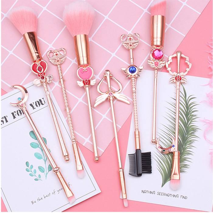 SailorMoon Rose gold makeup brush a set of eight 13.5-17.5CM price for 2 set