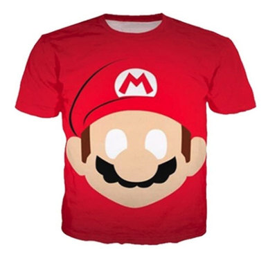 super mario anime 3d printed tshirt 2xs to 4xl