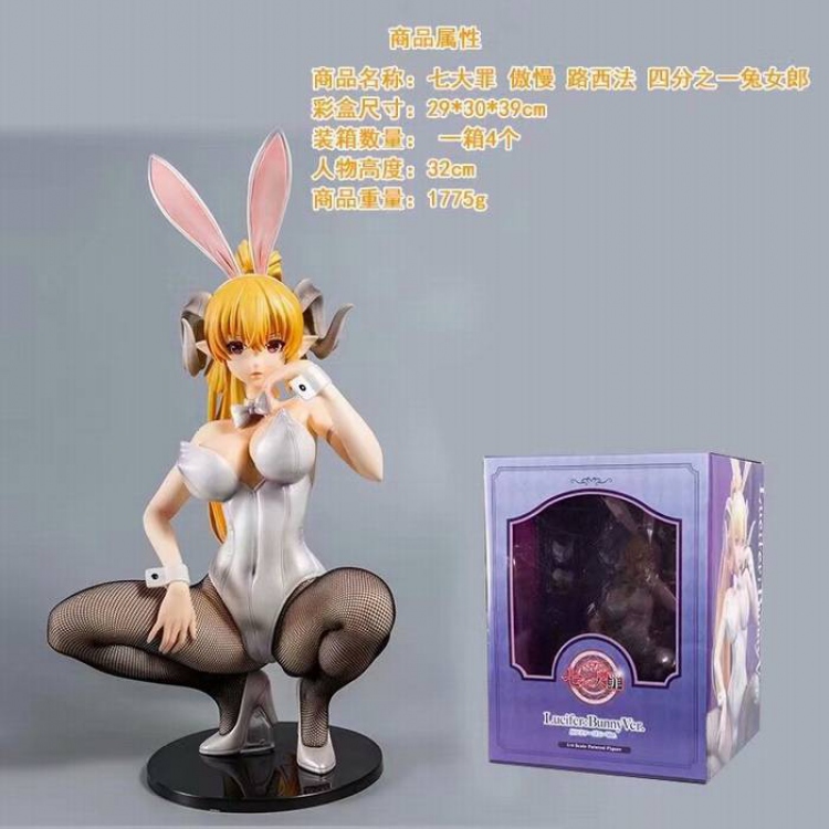 The Seven Deadly Sin Lucifer 1/4 Bunny Girl Boxed Figure Decoration Model 32CM 1775G