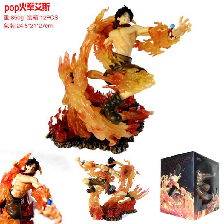 One Piece POP Portgas·D· Ace Boxed Figure Decoration Model 24.5X21X27CM 0.95K